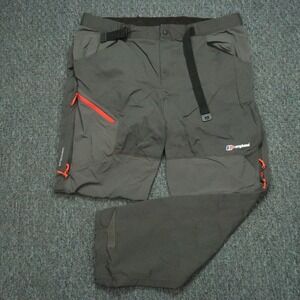 Berghaus Pants Men 40x32 Gray Vapour Light Belted Zip Pockets Hiking